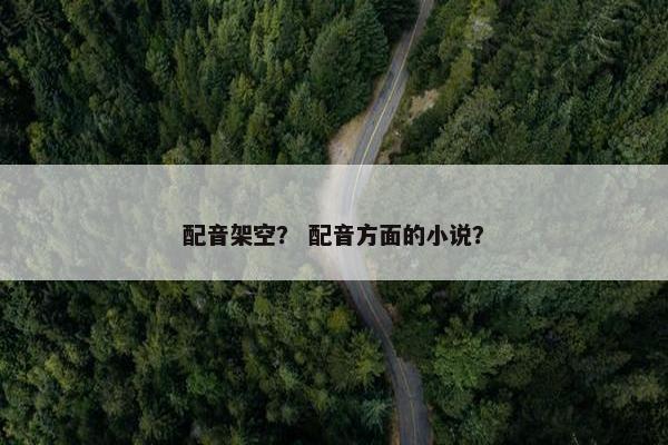 配音架空？ 配音方面的小说？