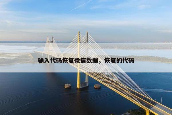 输入代码恢复微信数据，恢复的代码