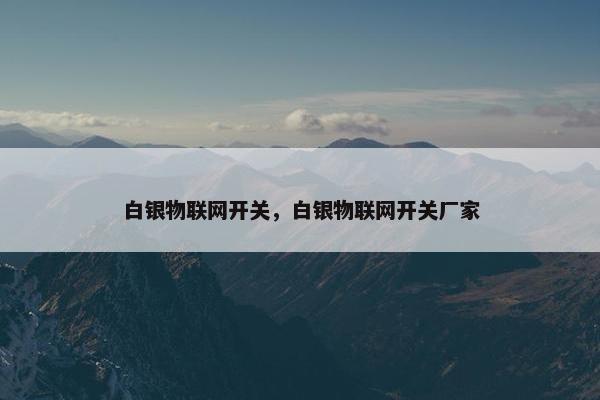 白银物联网开关，白银物联网开关厂家