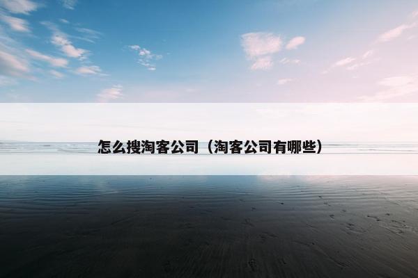 怎么搜淘客公司（淘客公司有哪些）