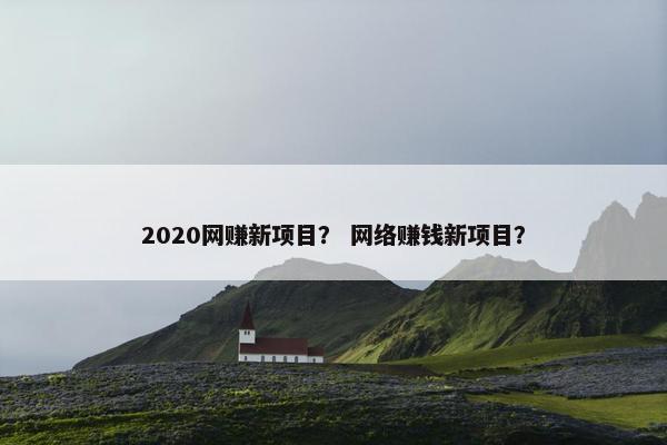2020网赚新项目？ 网络赚钱新项目？