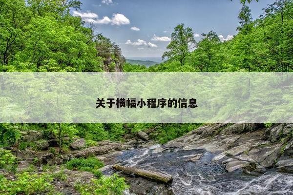 关于横幅小程序的信息