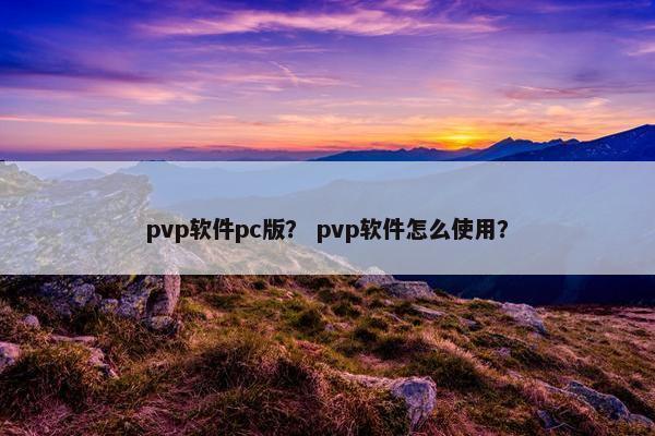 pvp软件pc版？ pvp软件怎么使用？