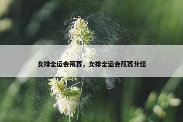 女排全运会预赛，女排全运会预赛分组