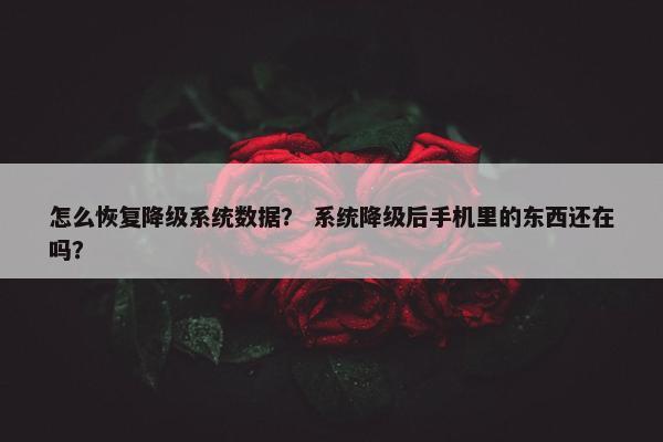 怎么恢复降级系统数据？ 系统降级后手机里的东西还在吗？