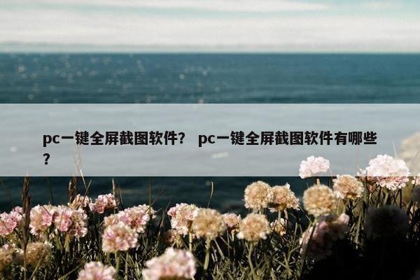 pc一键全屏截图软件？ pc一键全屏截图软件有哪些？