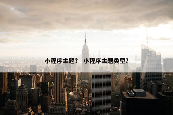 小程序主题？ 小程序主题类型？