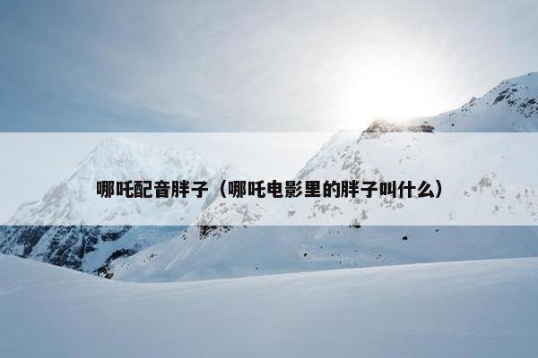 哪吒配音胖子（哪吒电影里的胖子叫什么）
