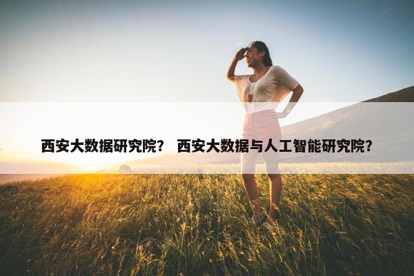西安大数据研究院？ 西安大数据与人工智能研究院？