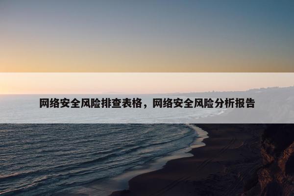 网络安全风险排查表格，网络安全风险分析报告