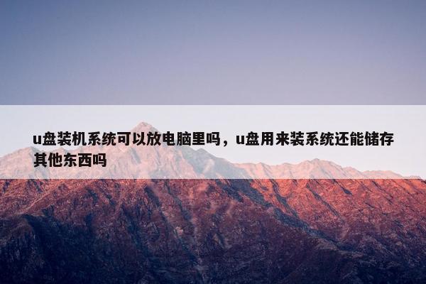 u盘装机系统可以放电脑里吗，u盘用来装系统还能储存其他东西吗