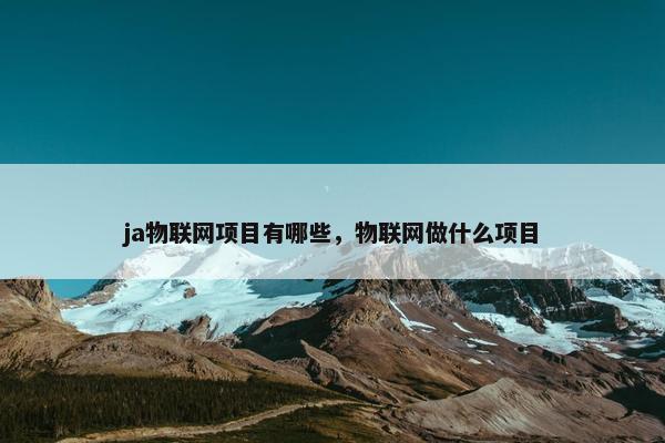ja物联网项目有哪些，物联网做什么项目