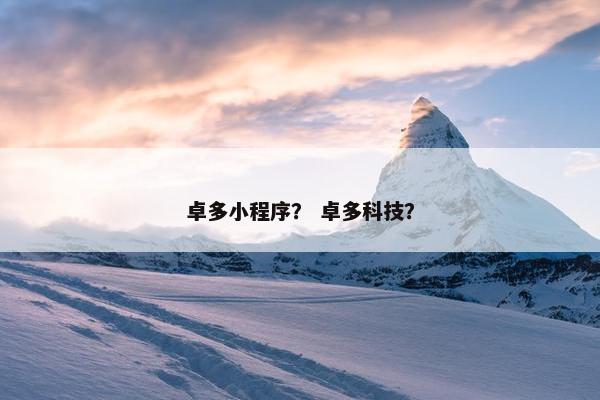 卓多小程序？ 卓多科技？