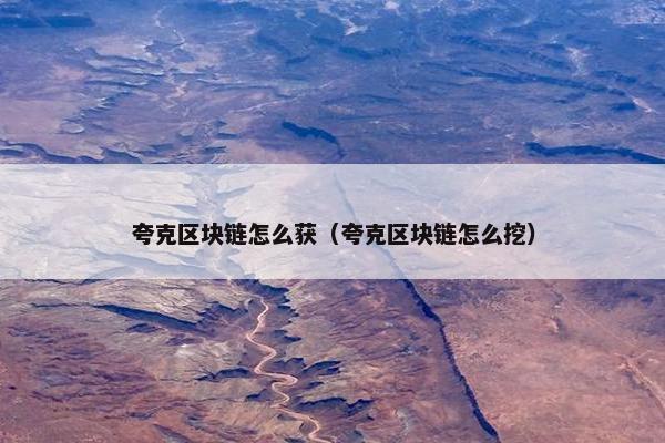 夸克区块链怎么获（夸克区块链怎么挖）