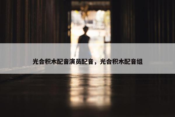 光合积木配音演员配音，光合积木配音组