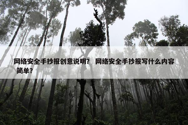 网络安全手抄报创意说明？ 网络安全手抄报写什么内容 简单？