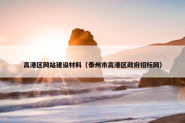 高港区网站建设材料（泰州市高港区政府招标网）