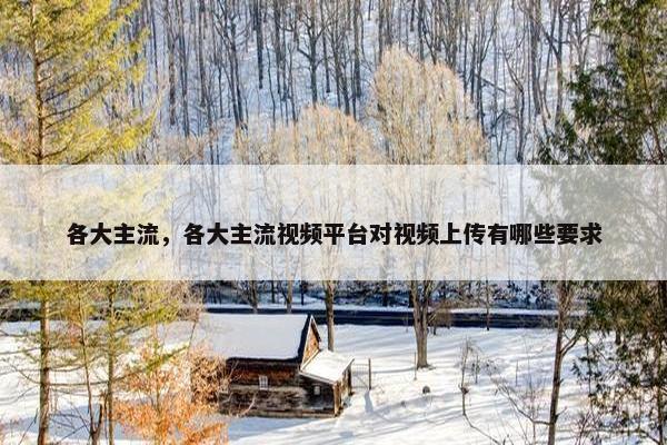各大主流，各大主流视频平台对视频上传有哪些要求