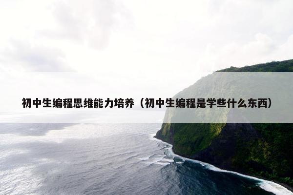 初中生编程思维能力培养（初中生编程是学些什么东西）