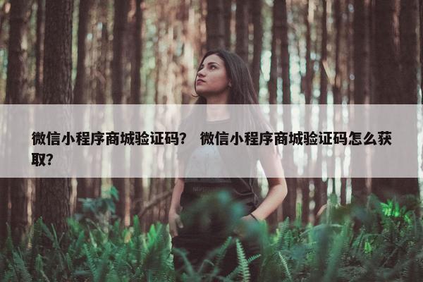 微信小程序商城验证码？ 微信小程序商城验证码怎么获取？