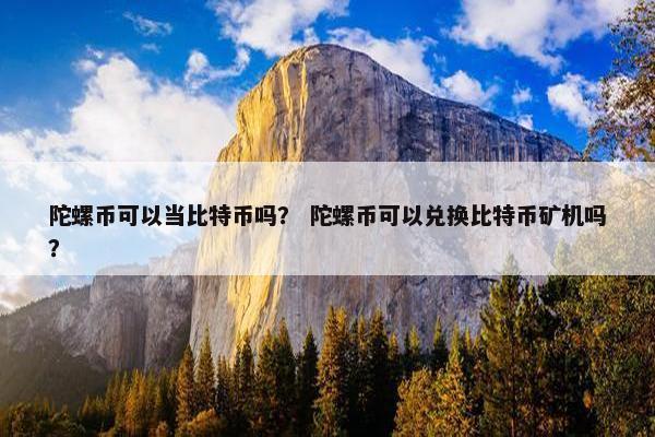 陀螺币可以当比特币吗？ 陀螺币可以兑换比特币矿机吗？