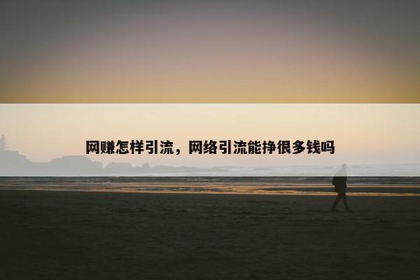 网赚怎样引流，网络引流能挣很多钱吗