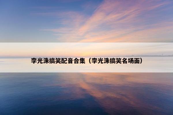 李光洙搞笑配音合集（李光洙搞笑名场面）