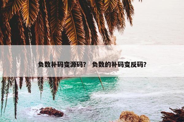 负数补码变源码？ 负数的补码变反码？