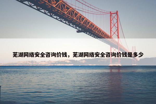 芜湖网络安全咨询价钱，芜湖网络安全咨询价钱是多少
