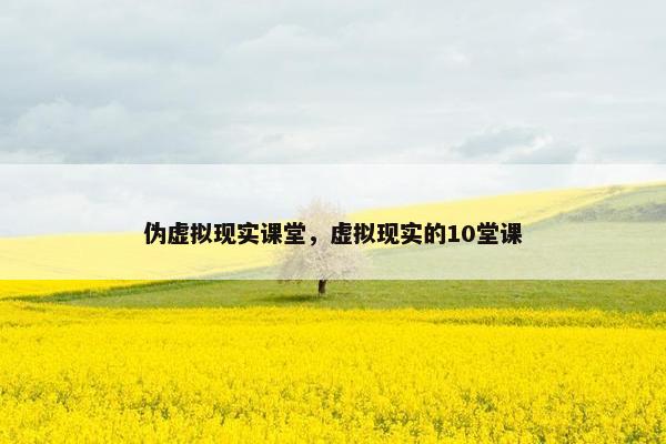 伪虚拟现实课堂，虚拟现实的10堂课