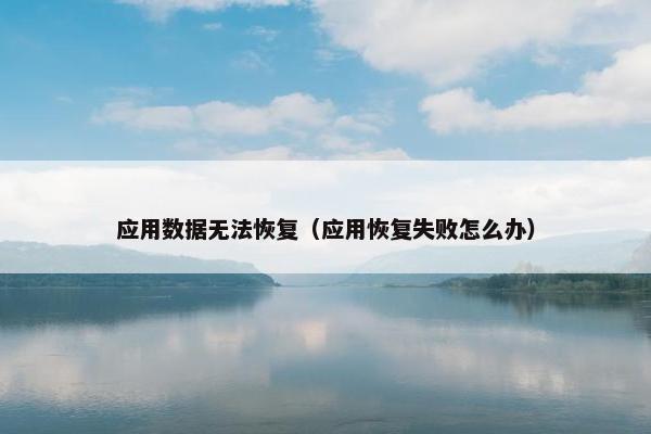 应用数据无法恢复（应用恢复失败怎么办）