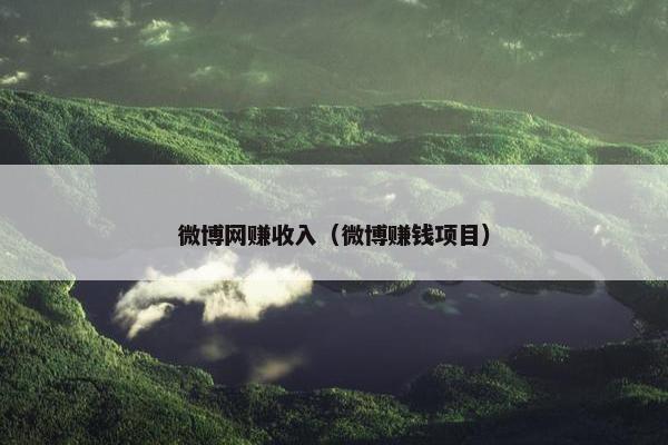微博网赚收入（微博赚钱项目）