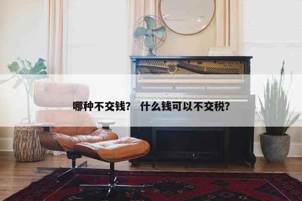 哪种不交钱？ 什么钱可以不交税？