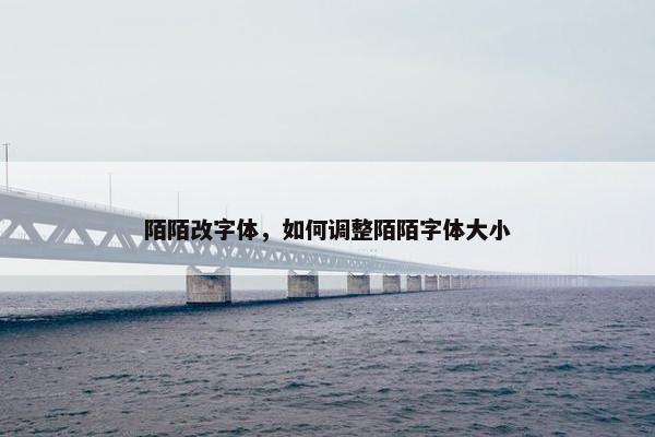 陌陌改字体，如何调整陌陌字体大小