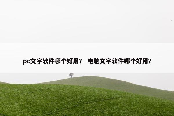 pc文字软件哪个好用？ 电脑文字软件哪个好用？
