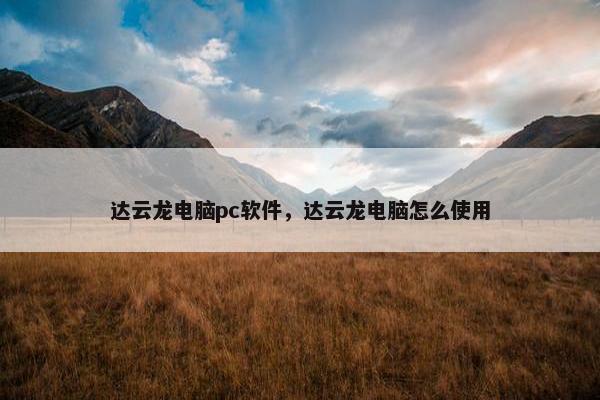 达云龙电脑pc软件，达云龙电脑怎么使用