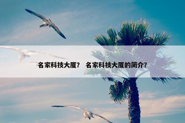 名家科技大厦？ 名家科技大厦的简介？