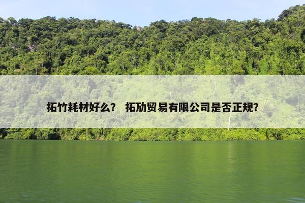拓竹耗材好么？ 拓劢贸易有限公司是否正规？
