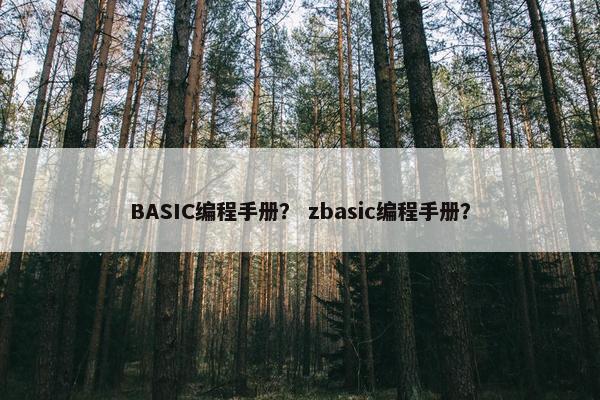 BASIC编程手册？ zbasic编程手册？