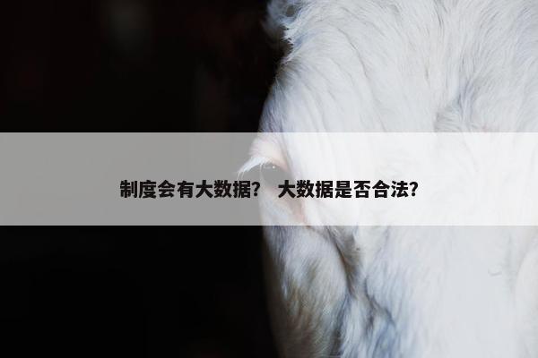 制度会有大数据？ 大数据是否合法？