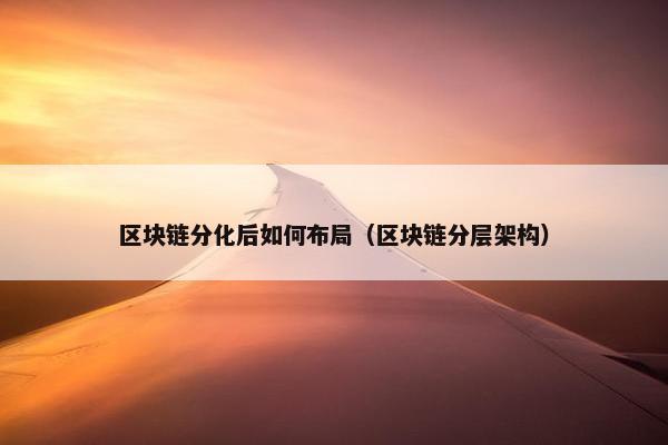 区块链分化后如何布局（区块链分层架构）