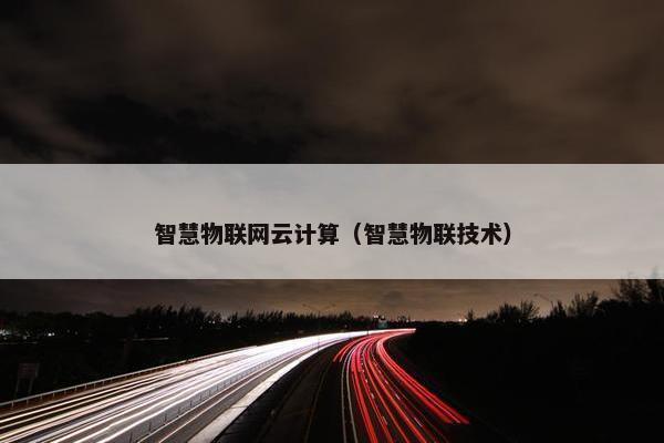 智慧物联网云计算（智慧物联技术）