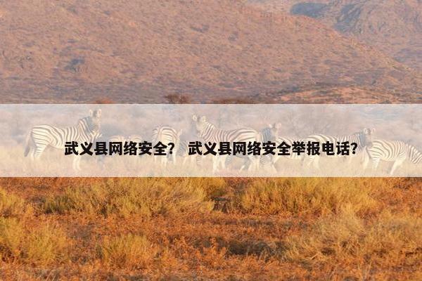 武义县网络安全？ 武义县网络安全举报电话？