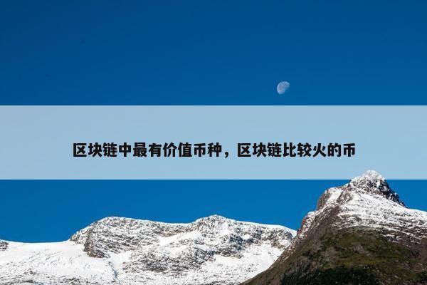 区块链中最有价值币种，区块链比较火的币