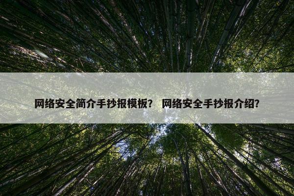 网络安全简介手抄报模板？ 网络安全手抄报介绍？