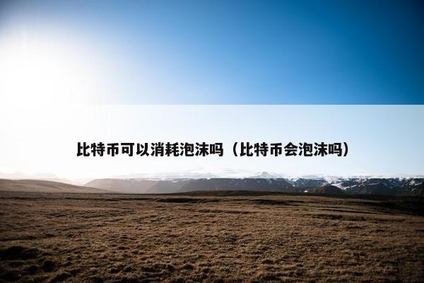 比特币可以消耗泡沫吗（比特币会泡沫吗）