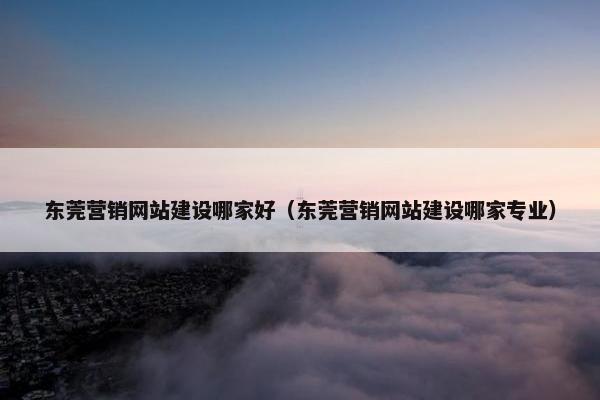 东莞营销网站建设哪家好（东莞营销网站建设哪家专业）