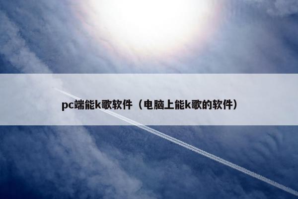 pc端能k歌软件（电脑上能k歌的软件）