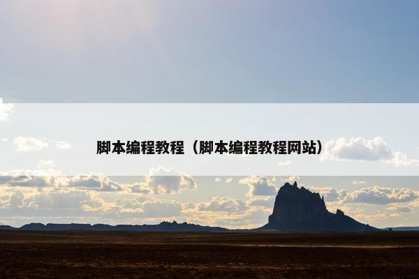 脚本编程教程（脚本编程教程网站）