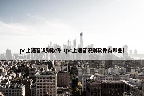 pc上语音识别软件（pc上语音识别软件有哪些）